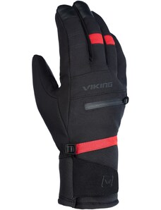 Pánske lyžiarske rukavice Viking Kuruk čierna/červená