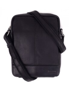 SEGALI Pánska kožená taška cez rameno SG-2171 čierna