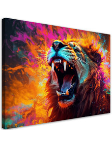 Gario Obraz na plátne Farebný zúrivý lev Rozmery: 60 x 40 cm