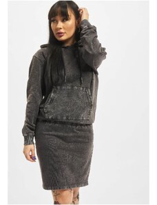 DEF Basic anthracite dress with a hood