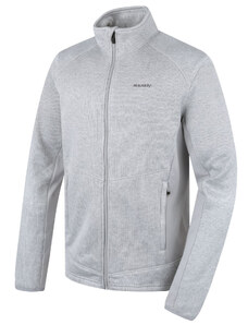 Men's fleece sweater with zipper HUSKY Alan M light grey