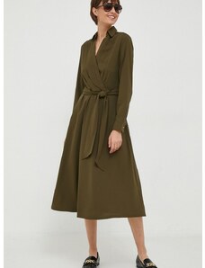 Šaty Lauren Ralph Lauren zelená farba, midi, áčkový strih, 250853337