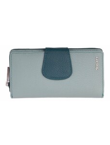 SEGALI Dámska kožená peňaženka SG-27617 zelená/modrá