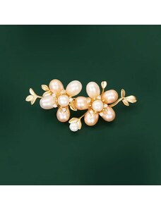 Éternelle Luxusní perlová brož se zirkony Yvette