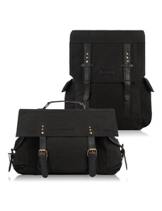 PAOLO PERUZZI Pánsky set batoh + taška na laptop ZUP-93-BL | čierna ZUP-93-BL