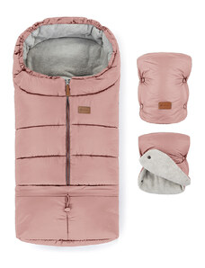 PETITEMARS PETITE&MARS Set zimný fusak Jibot 3v1 + rukavice na kočík Jasie Dusty Pink