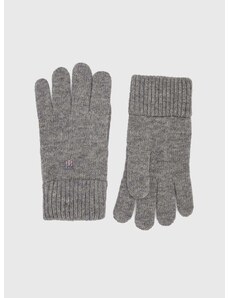 Vlnené rukavice Gant šedá farba