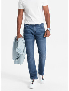 Ombre Clothing Pánske džínsové nohavice STRAIGHT LEG - modré V3 OM-PADP-0133