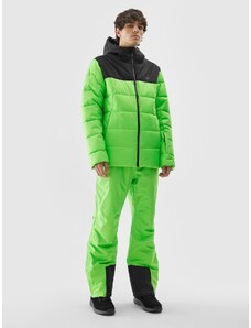 4F Pánska zatepľovacia lyžiarska bunda so syntetickou výplňou - zelená