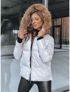 Women's quilted winter jacket SPARKLE grey Dstreet