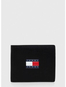 Kožená peňaženka Tommy Jeans pánsky,čierna farba,AM0AM12086