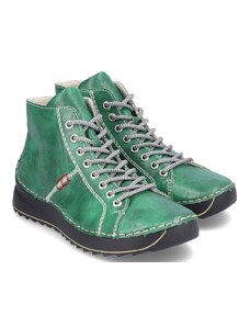Zelenkavé kotníkové zateplené boty Rieker 71510-52 zelená