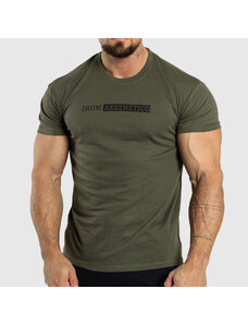 Pánske fitness tričko Iron Aesthetics Gym, vojenská zelená