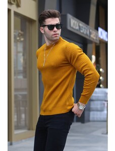 Madmext Mustard Crew Neck Knitwear Sweater 5183