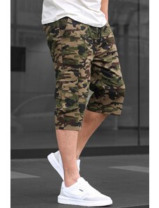 Madmext Khaki Camouflage Cargo Pocket Capri Men's Trousers 6331