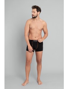 Italian Fashion Men's Fluo Boxer Shorts - Black/Fluo Orange