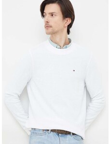 Tričko s dlhým rukávom Tommy Hilfiger pánsky,biela farba,jednofarebný,MW0MW34251