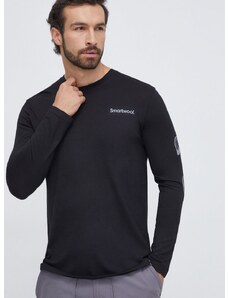 Športové tričko s dlhým rukávom Smartwool Outdoor Patch Graphic čierna farba, s potlačou