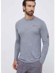 Športové tričko s dlhým rukávom Smartwool Outdoor Patch Graphic šedá farba, s potlačou