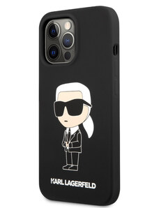iPhone 13 Pro Karl Lagerfeld Liquid Silicone Ikonik NFT Case schwarz KLHCP13LSNIKBCK
