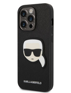 iPhone 14 Pro Max Karl Lagerfeld PU Saffiano Karl Head Case schwarz KLHCP14XSAPKHK