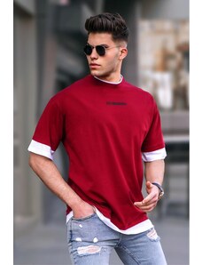 Madmext Men's Burgundy Basic Oversize T-Shirt 5802
