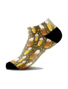 BEERS - K potlačené členkove veselé ponožky Walkee
