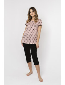 Italian Fashion Women's pyjamas Bonilla, short sleeves, 3/4 leg - print/black