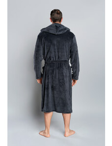 Italian Fashion Long sleeve Mimas bathrobe - graphite