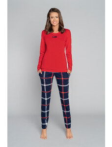 Italian Fashion Izera women's pyjamas, long sleeves, long legs - red/print