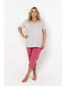 Italian Fashion Felipa ́s pyjamas, short sleeves, 3/4 leg - print/raspberry