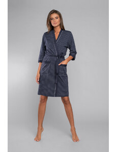 Italian Fashion Montana 3/4 sleeve bathrobe - navy blue
