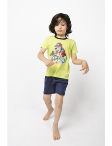 Italian Fashion Boys' pyjamas Remek, short sleeves, short legs - green/navy blue