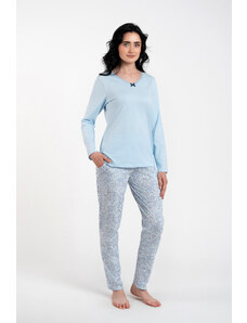 Italian Fashion Salli women's pyjamas, long sleeves, long pants - blue/duk blue