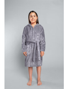 Italian Fashion Arte Long Sleeve Bathrobe for Girls - Grey