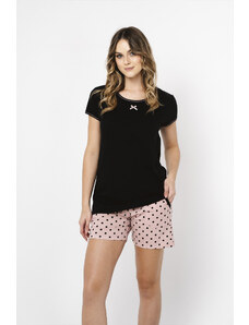 Italian Fashion Bonilla women's pyjamas, short sleeves, short legs - black/print