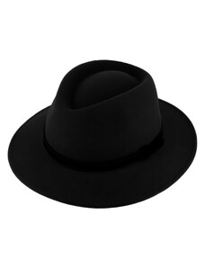 Fiebig - Headwear since 1903 Kašmírový čierny cestovný klobúk Fiebig