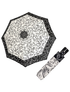 Doppler Magic Fiber BLACK & WHITE - dámsky plne-automatický dáždnik bordúra