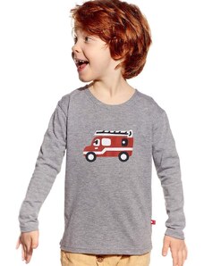 Piskacie Chlapčenské tričko hasiči, farba sivá, veľkosť 86