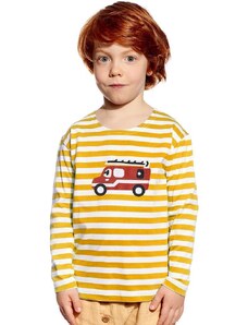 Piskacie Chlapčenské tričko hasiči, farba pásik medový, veľkosť 86
