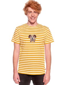 Piskacie Pánske tričko so psíkom, farba pásik medový, veľkosť xs
