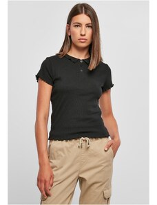 UC Ladies Women's Rib Polo T-Shirt Black