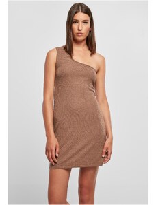 UC Ladies Women's dark khaki dress with a ribbed pattern on one shoulder