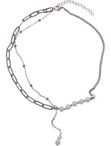 Urban Classics Accessoires Jupiter Pearl Chain Necklace - Silver Color