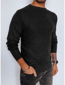 Dstreet Čierny sveter s trendy prešívaním
