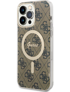 Guess IML 4G Kryt s MagSafe pre iPhone 15 Pro Max, Hnedý