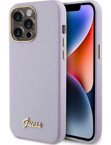 Guess Glitter Full Wrapped Kryt pre iPhone 15 Pro Max, Fialový