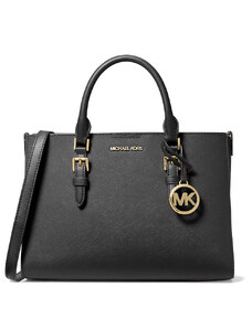 Michael Kors Charlotte Medium 2-in-1 Saffiano Leather and Logo Tote Bag Black
