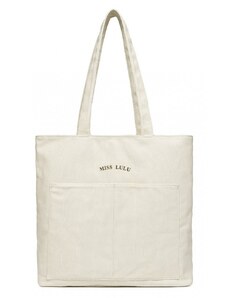 Miss Lulu Kabelka - veľká nákupná taška, látková, béžová