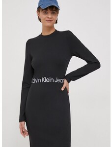 Šaty Calvin Klein Jeans čierna farba, mini, priliehavá, J20J222518